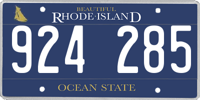 RI license plate 924285