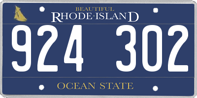 RI license plate 924302