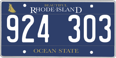 RI license plate 924303