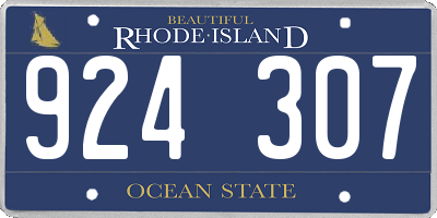 RI license plate 924307