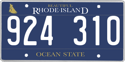 RI license plate 924310