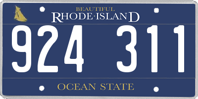 RI license plate 924311