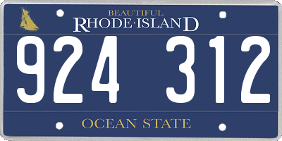 RI license plate 924312