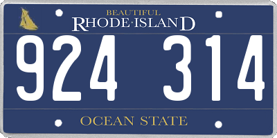 RI license plate 924314