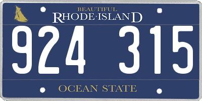 RI license plate 924315
