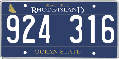 RI license plate 924316