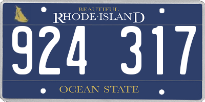 RI license plate 924317