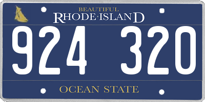 RI license plate 924320