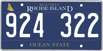 RI license plate 924322