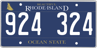 RI license plate 924324