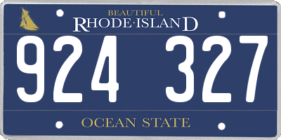 RI license plate 924327