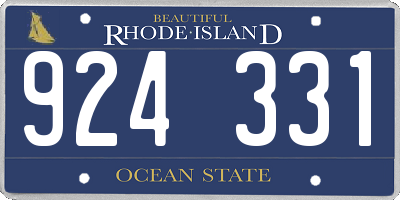 RI license plate 924331