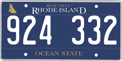 RI license plate 924332