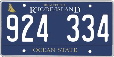 RI license plate 924334