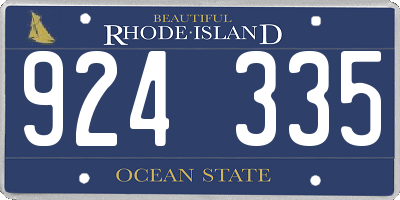 RI license plate 924335
