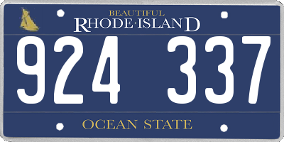 RI license plate 924337
