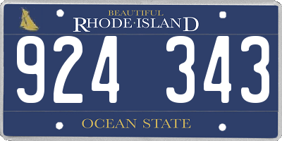 RI license plate 924343