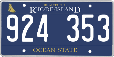 RI license plate 924353