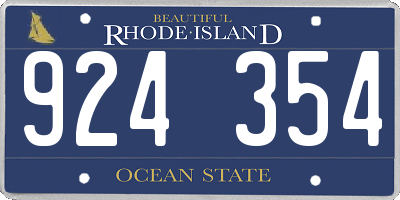 RI license plate 924354