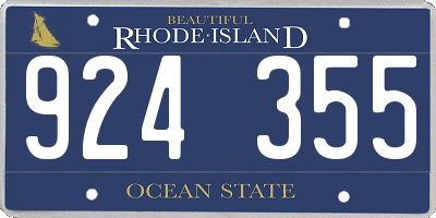 RI license plate 924355
