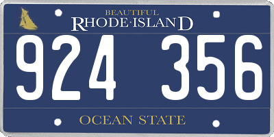RI license plate 924356