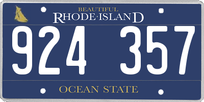 RI license plate 924357