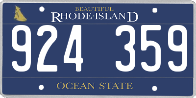RI license plate 924359