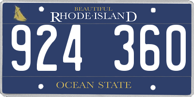 RI license plate 924360