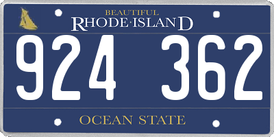 RI license plate 924362