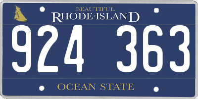 RI license plate 924363