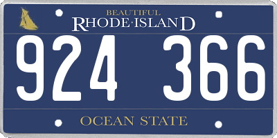 RI license plate 924366