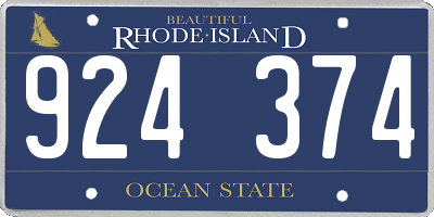 RI license plate 924374