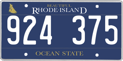 RI license plate 924375