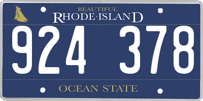 RI license plate 924378