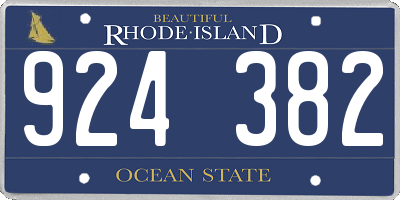 RI license plate 924382
