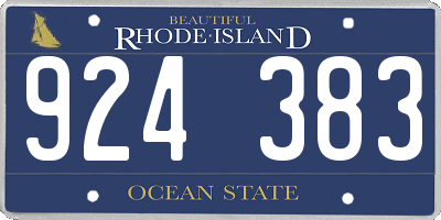 RI license plate 924383