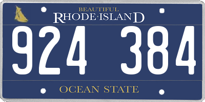 RI license plate 924384