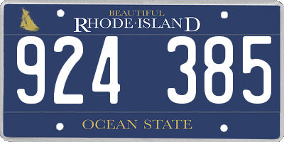 RI license plate 924385
