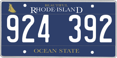RI license plate 924392