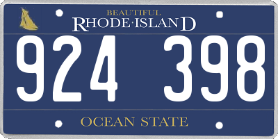 RI license plate 924398