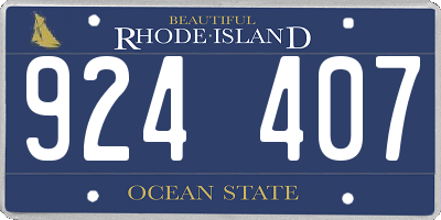 RI license plate 924407