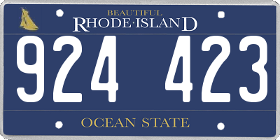 RI license plate 924423
