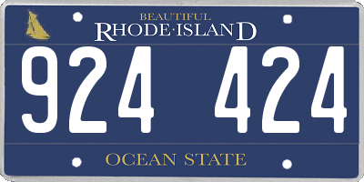 RI license plate 924424