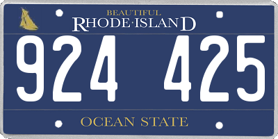 RI license plate 924425