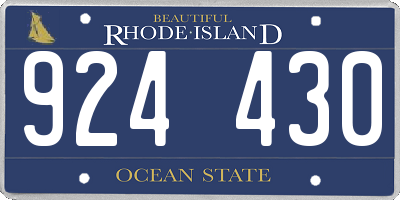 RI license plate 924430
