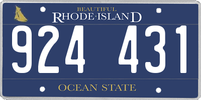 RI license plate 924431
