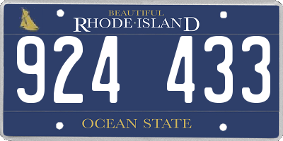 RI license plate 924433