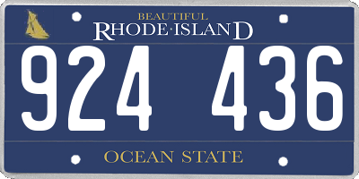 RI license plate 924436