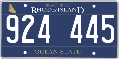 RI license plate 924445