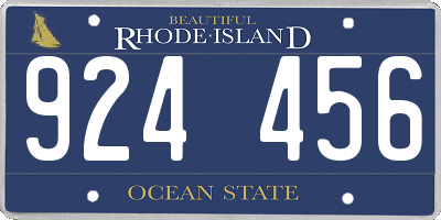 RI license plate 924456